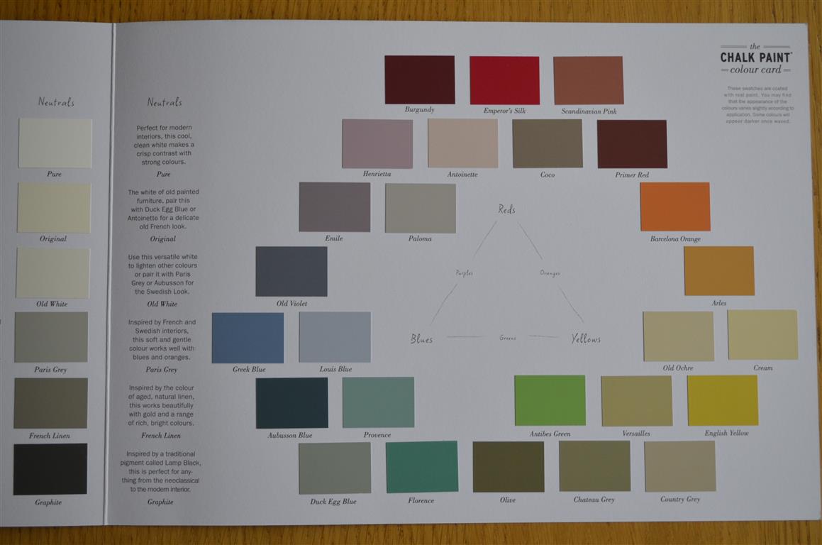 Annie Sloan chalk paint színpaletta