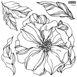 Peonies dekor pecsét