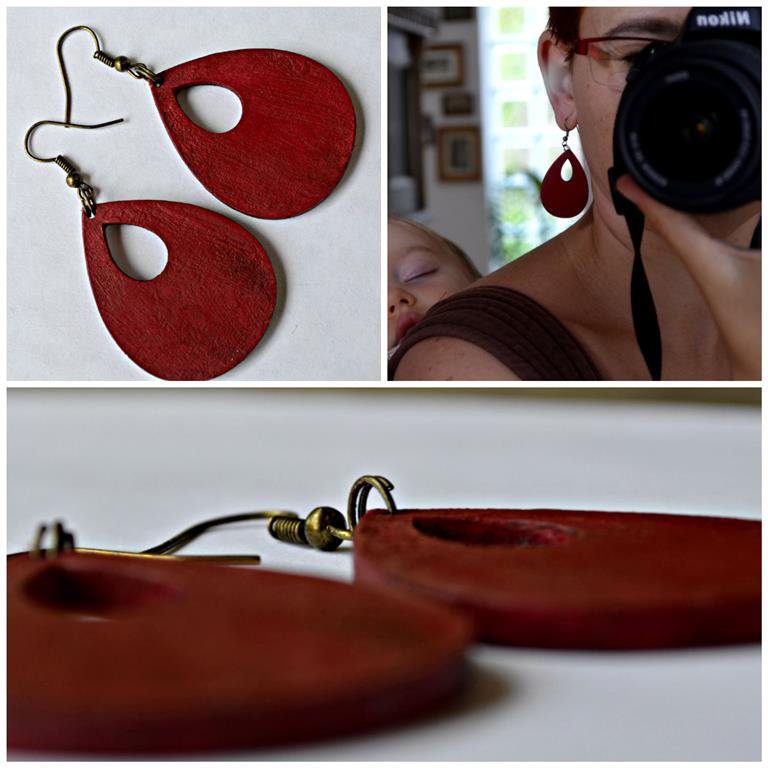 piros antikolt fülbevaló