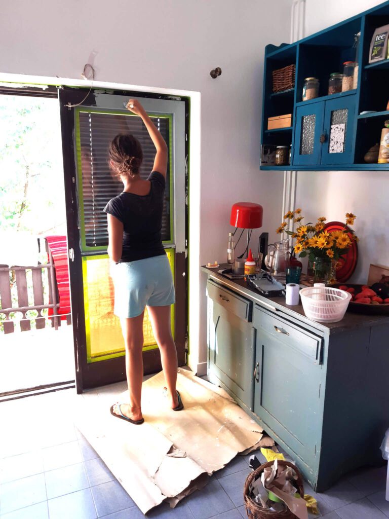 kismaros hazfelujitas ablakfestes duck egg blue annie sloan chalk paint kretafestek