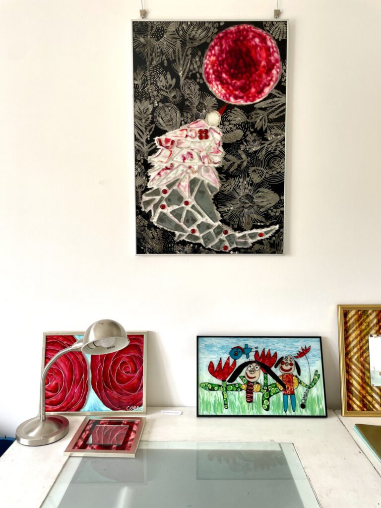 csupor agnes uvegfestmeny muhely munkaasztal