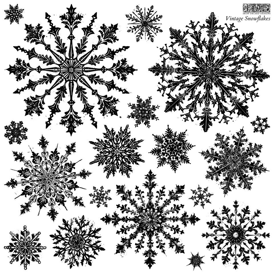 Vintage Snowflakes IOD stamp