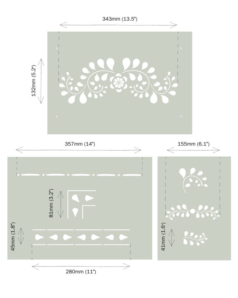 Faux Bone Inlay Annie Sloan Stencil sablon