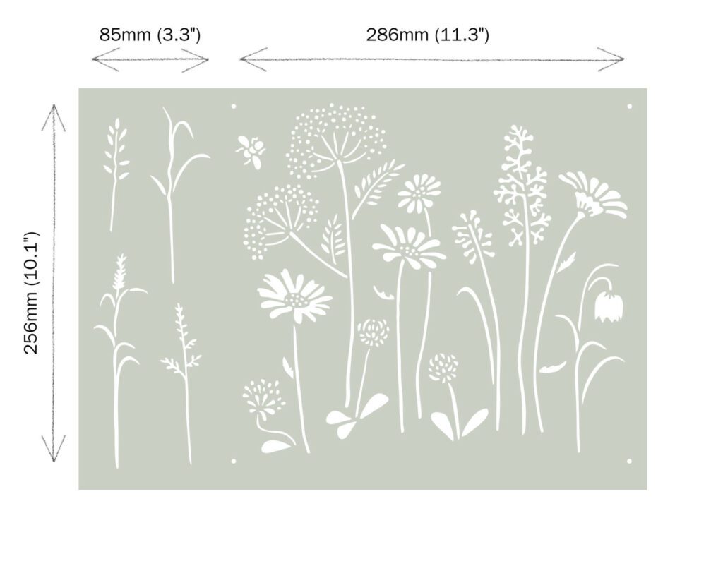Meadow Flowers Annie Sloan Stencil sablon mezei viragok