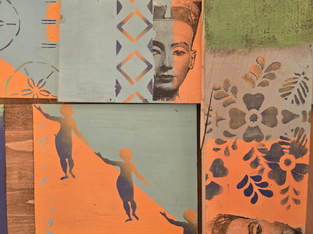 stencil sablon hasznalata random stencilezes ombre hatas tobb szin fustfolia metal 14