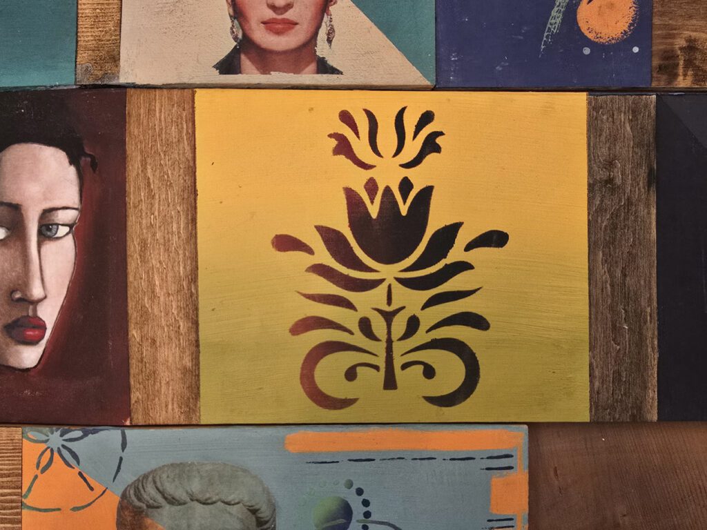 stencil sablon hasznalata random stencilezes ombre hatas tobb szin fustfolia metal 16