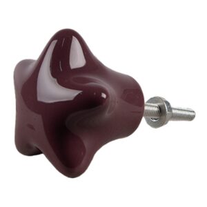 Bútorgomb bordós csillag rusztikus kerámia