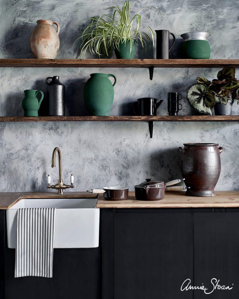 Athenian Black konyha Chalk Paint kretafestek Graphite Chicago Grey Athenian Black rough luxe technika falon