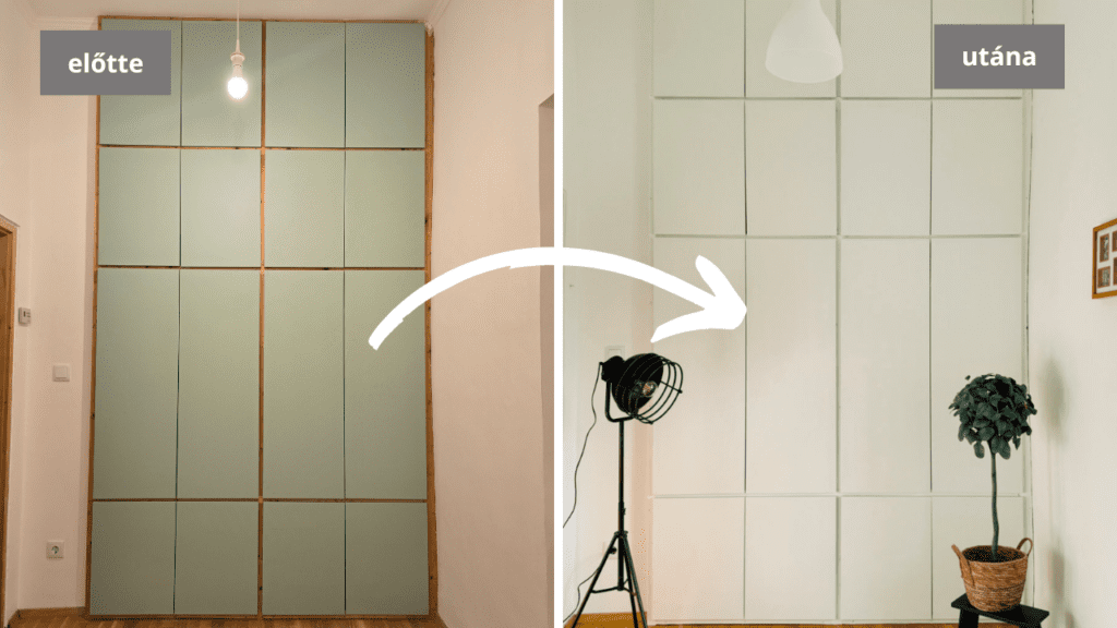 Laminált gardrób szekrény festése