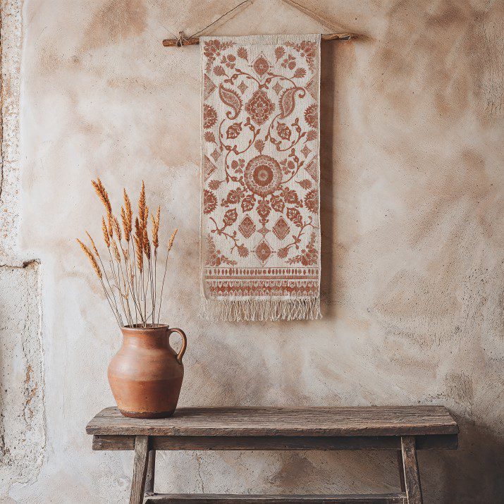 Mercy House Chitenge pecsét IOD minta faliszőnyegen Mercy House Chitenge pecsét IOD minta faliszőnyegen