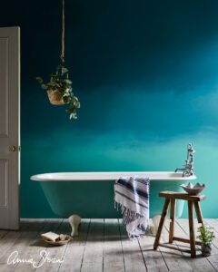Ombre falfestes furdoszoba bathroom Aubusson and Provence