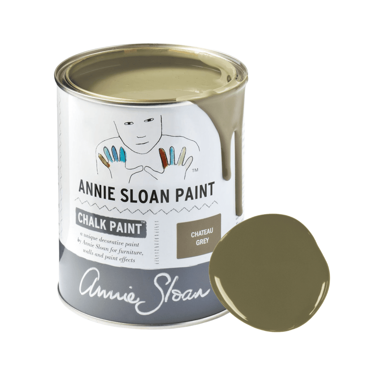 Annie Sloan Chateau Grey Chalk Paint festék 1 literes kiszererlés színmintával