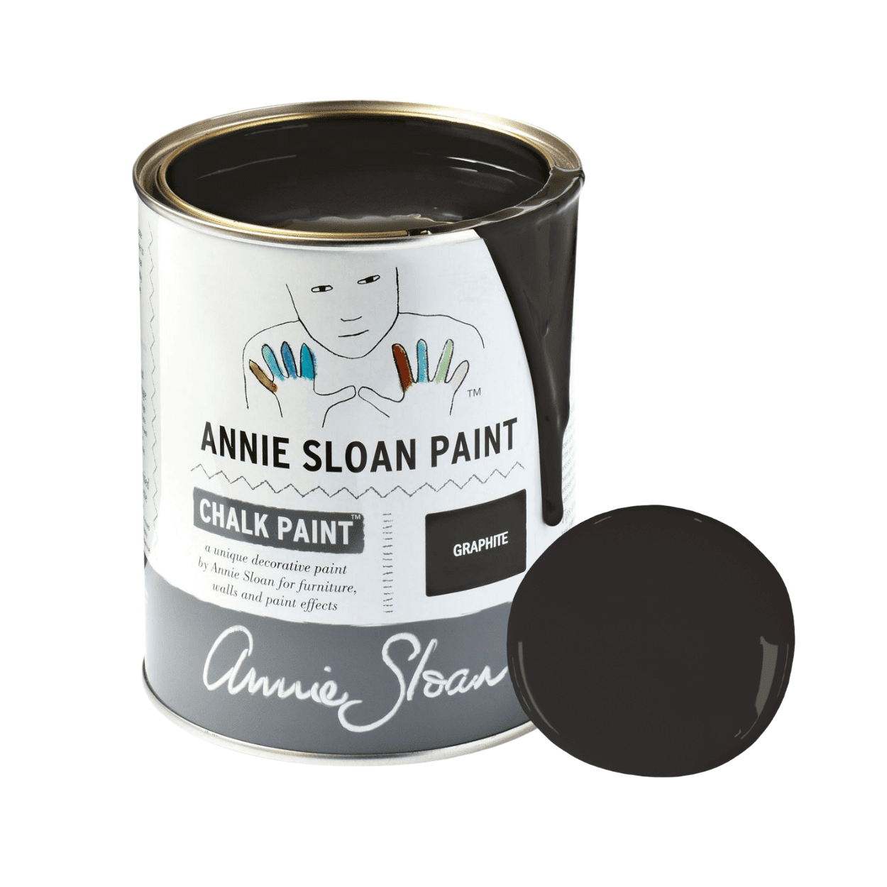 Annie Sloan Graphite Chalk Paint festék 1 literes kiszererlés színmintával