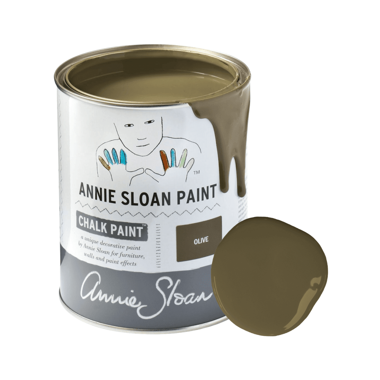 Annie Sloan Olive Chalk Paint festék 1 literes kiszererlés színmintával