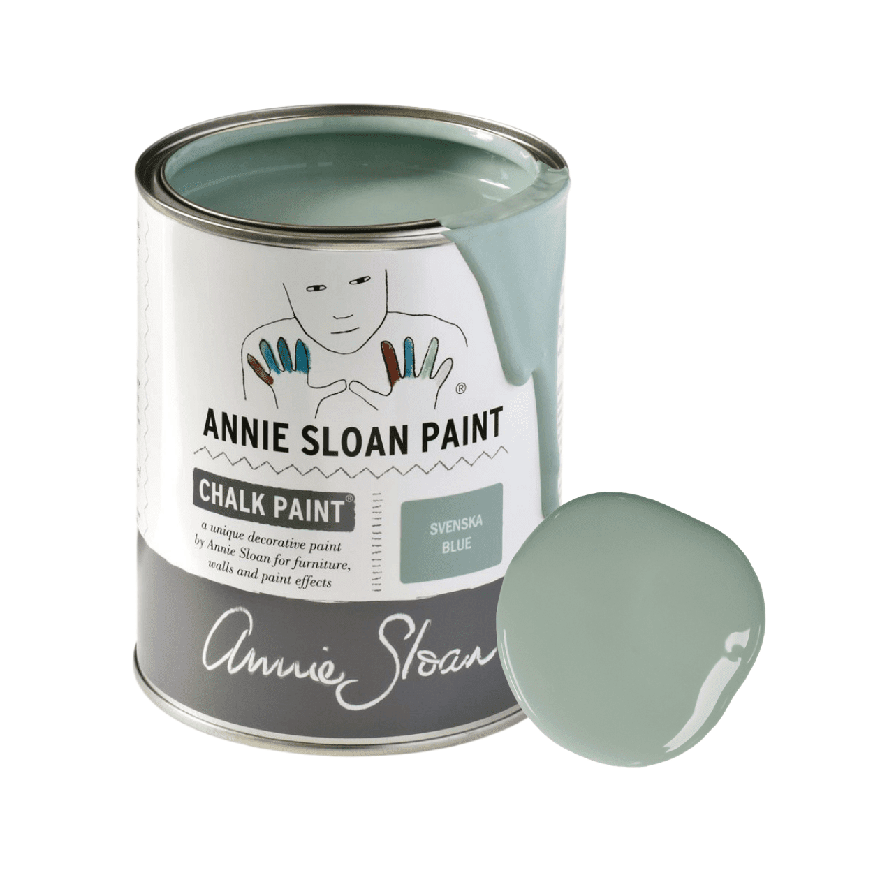 Annie Sloan Svenska Blue Chalk Paint festék 1 literes kiszererlés színmintával