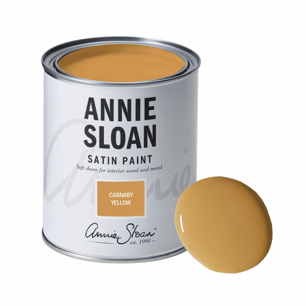 Annie Sloan Carnaby Yellow Satin Paint festék 750 mililiteres kiszererlés színmintával